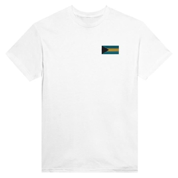 Bahamas Flag Broderi T-Shirt i hvid Vit XXXL