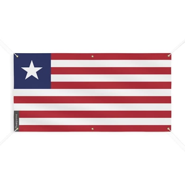 Liberia Flag Banner 6 Øjer 160x320cm i polyester