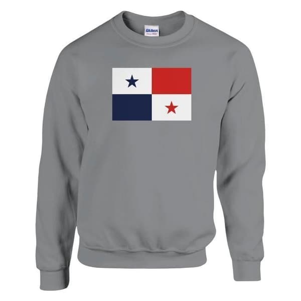 Sweatshirt - PIXELFORMA - Flag of Panama - Grå - Långa ärmar - Mixed Grå M