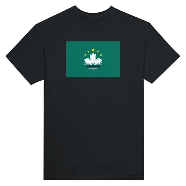 Macau Flag T-shirt i sort farve Svart XXXL