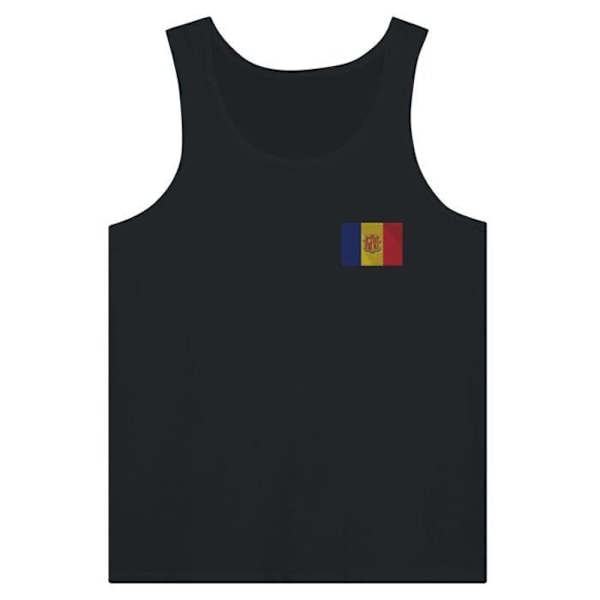 Andorra Flag Embroidery Tank Top i Sort Svart M