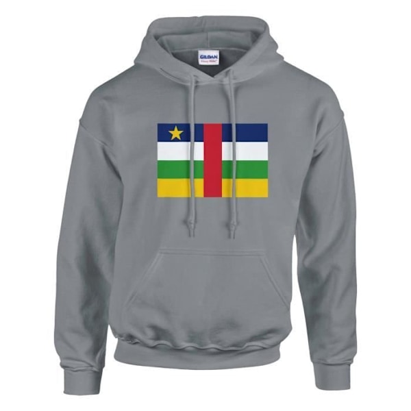 Centralafrikanska republiken flagga hoodie i grått Grå XXXL