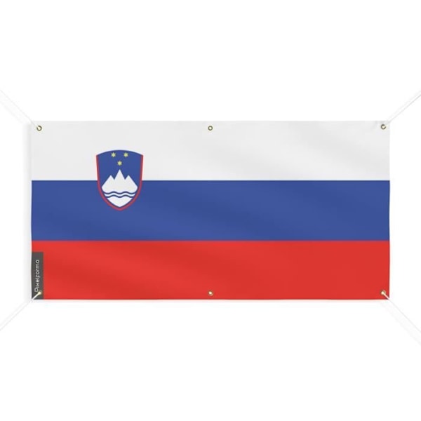 Banneri Slovenian lippu 6 silmukkaa 120x240cm polyesteriä