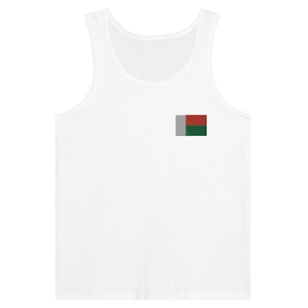 Madagascar Flag Embroidery Linne i Vit Vit jag