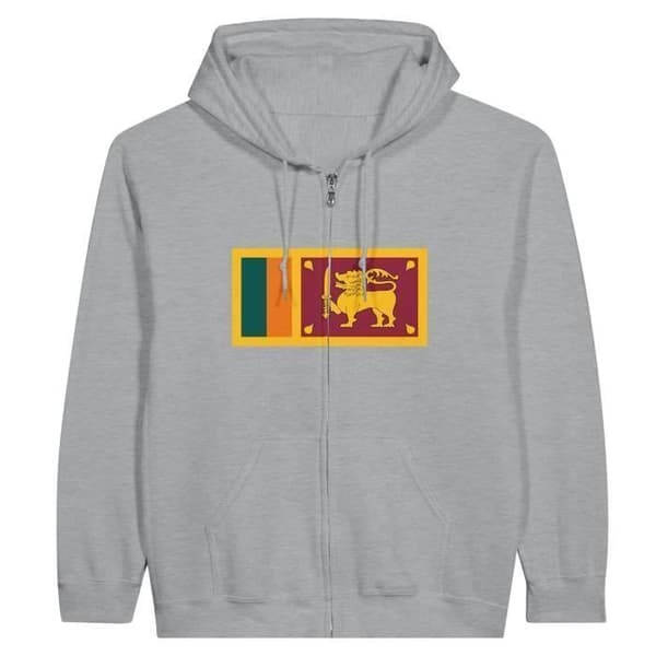 Sri Lanka Flag Hættetrøje med lynlås i grå Grå S