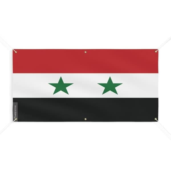 Banner - Syrien - 200x400cm - Polyester - 6 ögonen - Digitalutskrift
