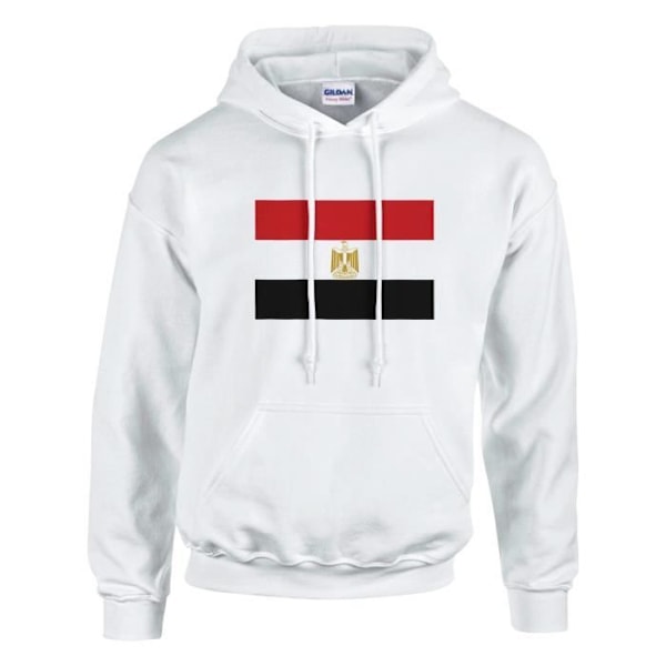 Egypten flagga hoodie i vit Vit XXXXL