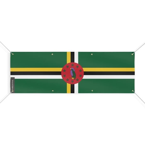 Dominica Flag Banner 8 Øjer 50x150 cm