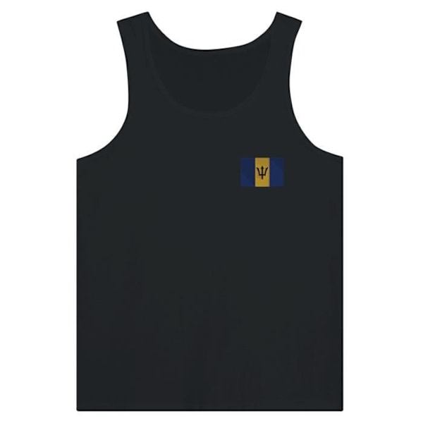 Barbados Flag Broderi Tank Top i Sort Svart jag