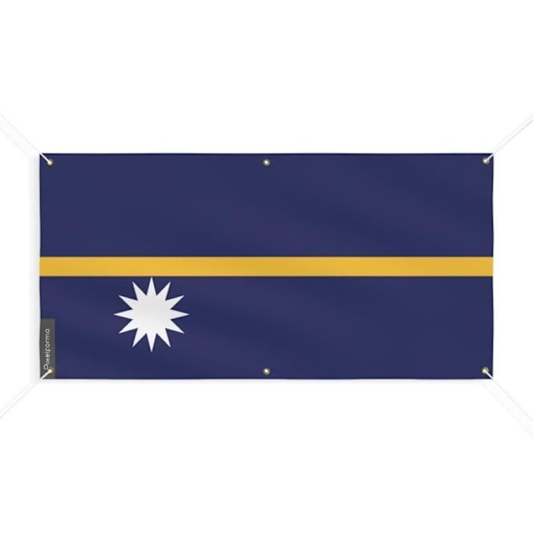 Banner Flag of Nauru 6 eyelets 60x120cm i polyester