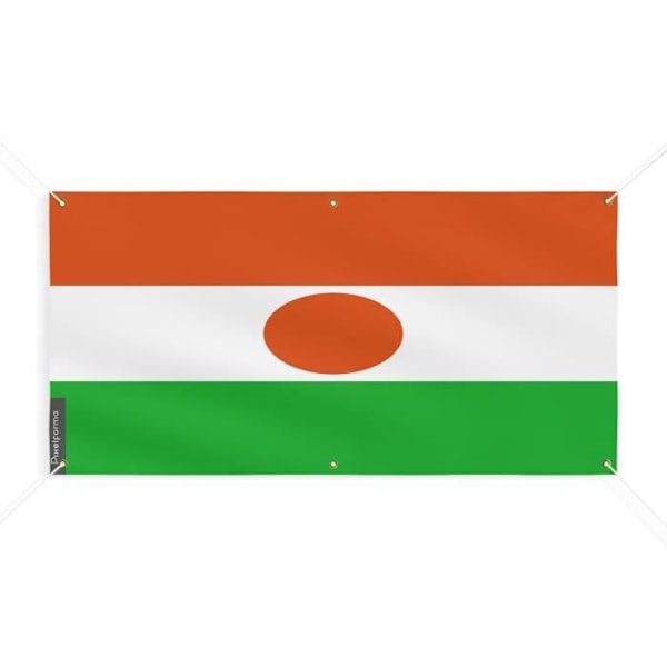 Niger Flag Banner 6 Øjer 190x380cm i polyester