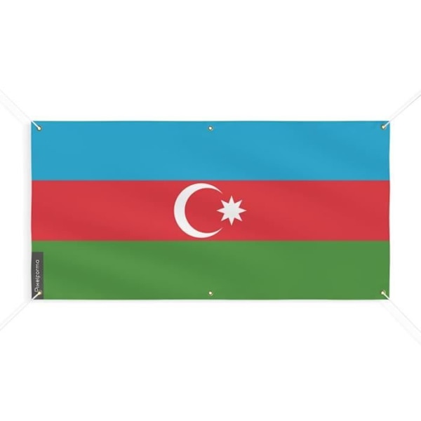 Aserbajdsjan Flagbanner 6 Øjer 70x140cm i polyester