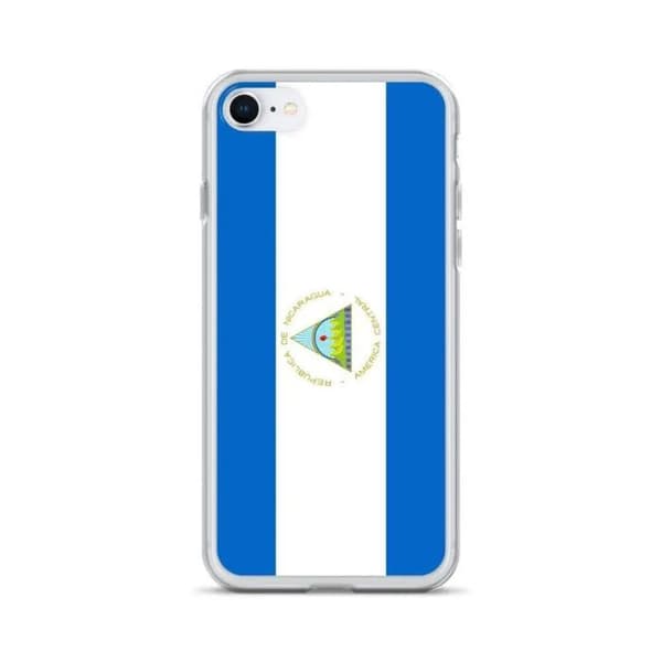 iPhone Case - PIXELFORMA - iPhone 7 - Nicaragua Flag - Blødt Silikone - Let Design Blå vit
