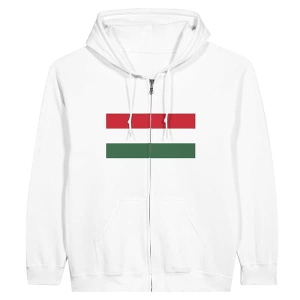 Hættetrøje - PIXELFORMA - Ungarns flag - Hvid - Polyester-Bomuld - Optimal komfort Vit XL