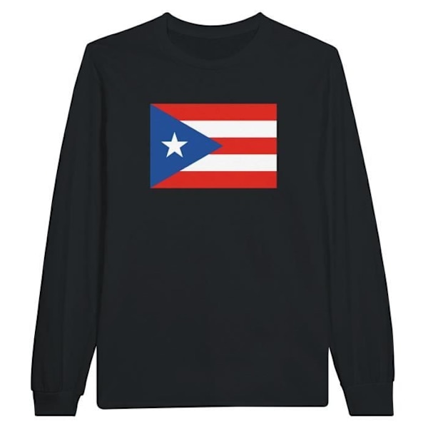 Puerto Rico Flag pitkähihainen musta T-paita Svart XL