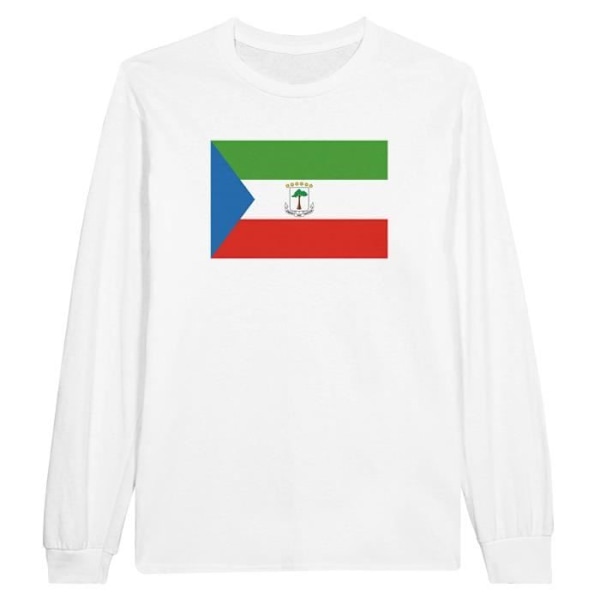 Ækvatorialguinea Flag Langærmet T-shirt i hvid Vit jag