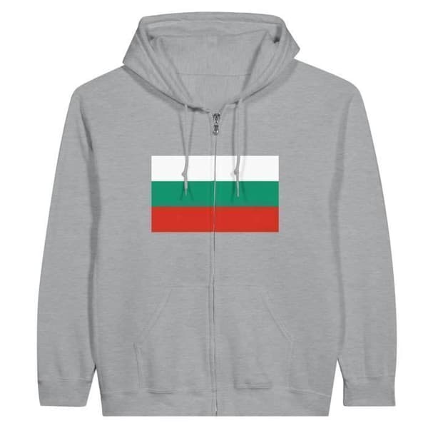 Hættetrøje - PIXELFORMA - Bulgariens flag - Grå - Lange ærmer - Hætte Grå XXL