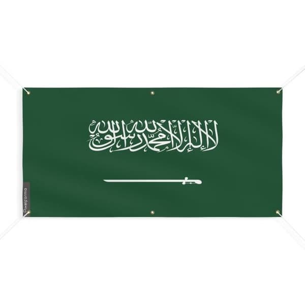 Saudi-Arabian lippubanneri 6 silmukkaa 60x120cm polyesteriä