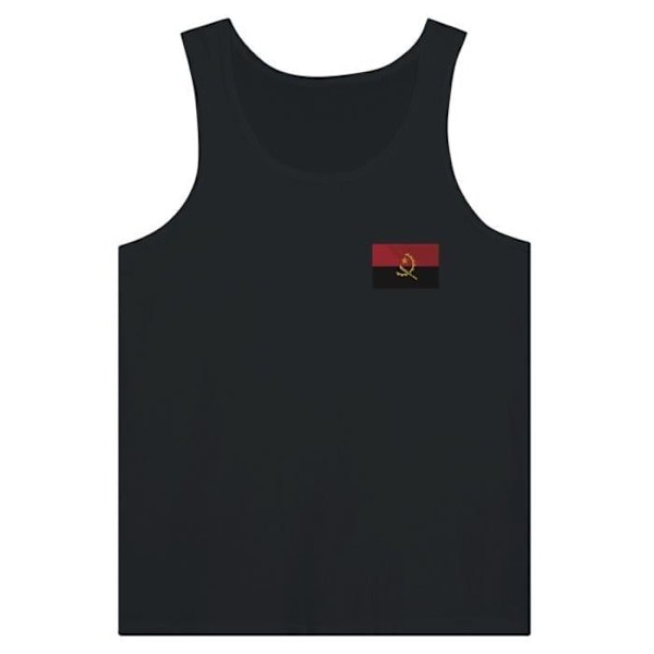 Angola Flag Brodeerer Tank Top musta Svart M