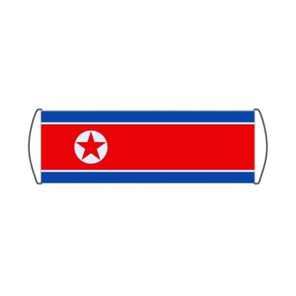 Nordkoreas flagga Scroll Banner 17x50cm