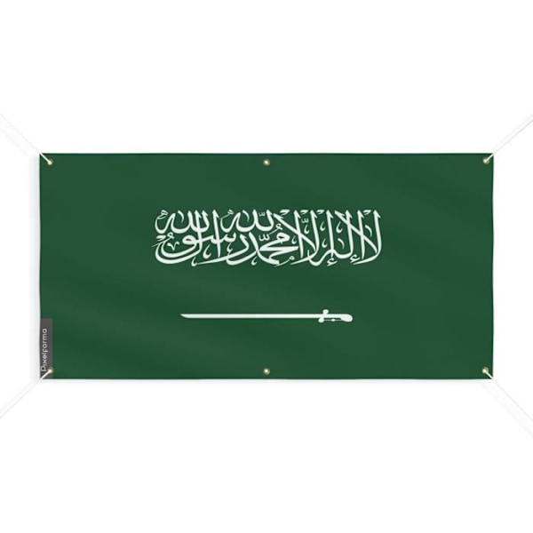 Saudiarabiens flagga banner 6 öljetter 160x320cm i polyester