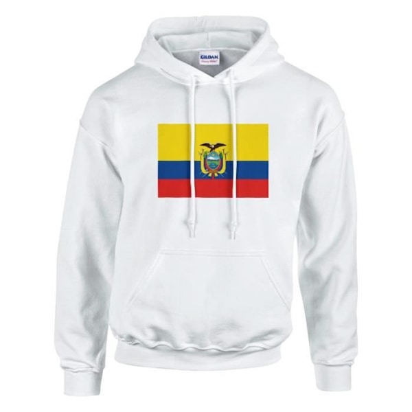 Ecuador Flag Hoodie i Vit Vit XXXL