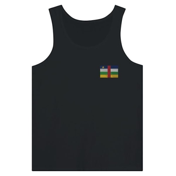 Den Centralafrikanske Republik Flag Broderi Tank Top i Sort Svart S