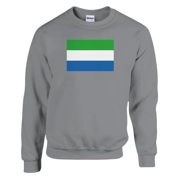 Huppari - PIXELFORMA - Sierra Leonen lippu - Harmaa - Pitkät hihat - Klassinen kaulus Grå S