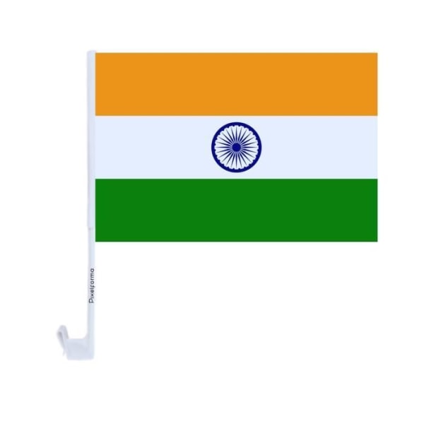 Indien bilflag i polyester 14x21cm 10 stk