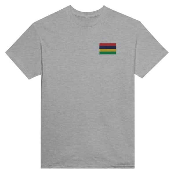 Flag of Mauritius broderi T-shirt i grå Grå XXL