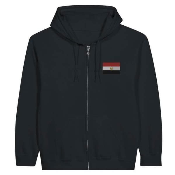 Hættebluse - Ikke specificeret - Egyptisk flag - Elegant broderi - Polyester-Bomuld - Sort Svart jag