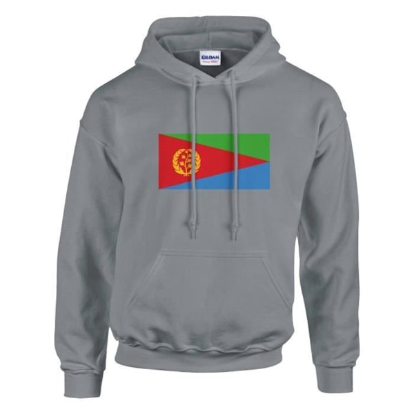 Eritrea Flag Hoodie i grått Grå XXXL