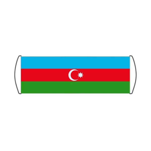 Rullande banderoll Azerbajdzjans flagga i 24x70 cm