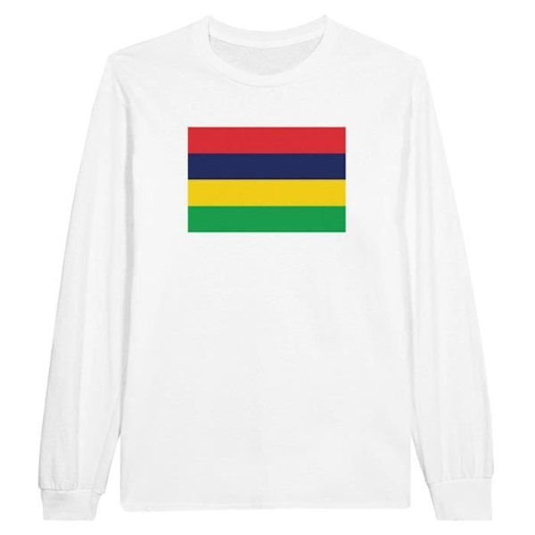 Mauritius Flag langærmet T-shirt i hvid Vit XXL