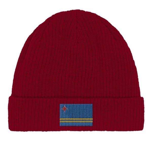 Bonnet Drapeau Aruba i Röd Röd