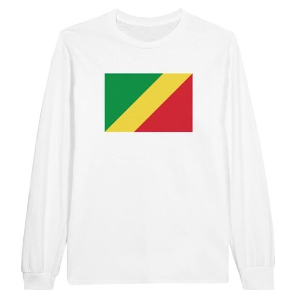 Republic of Congo Flag langærmet T-shirt i hvid Vit jag