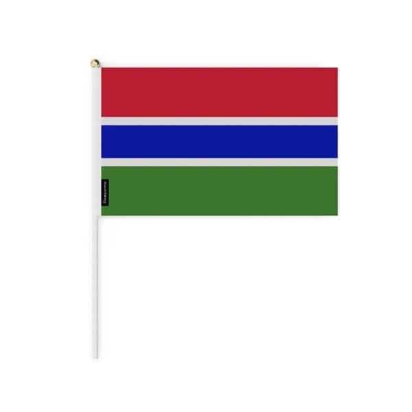 Mini Flag - Gambia - 20 x 30 cm - 100 pieces - Polyester - Lightweight - Double-sided Flerfärgad