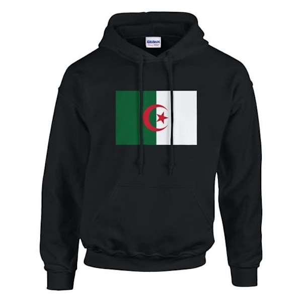 Algeria Flag hættetrøje i sort Svart XXXXXL