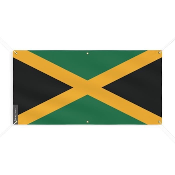 Jamaica Flag Banner 6 Øjer 150x300cm i polyester