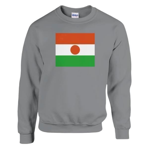 Huppari - PIXELFORMA - Nigerin lippu - Harmaa - Pitkät hihat - Klassinen kaulus Grå M