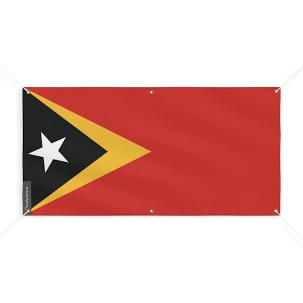 Östtimor flaggbanner 6 öljetter 40x80cm i polyester