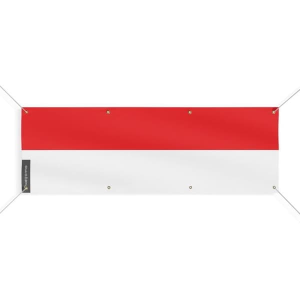 Banner - PIXELFORMA - Indonesisk flag - 8 øskner - 160x480 cm - Holdbart polyester