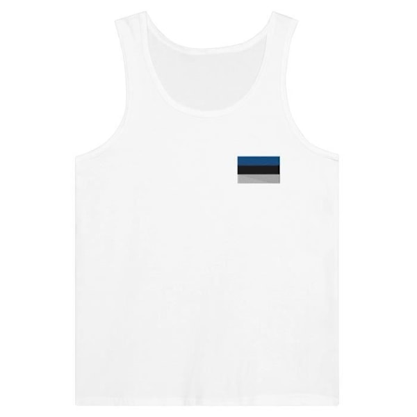 Estonia Flag Embroidery Tank Top i hvid Vit M