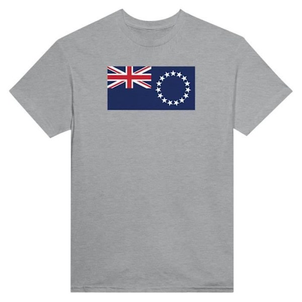 Cook Islands Flag T-shirt i grå färg Grå XXXXXL