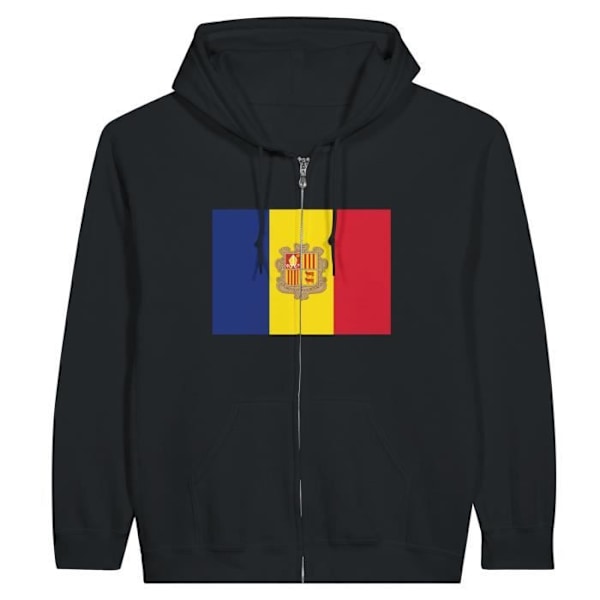 Musta Andorra Flag vetoketjuhuppari Svart M