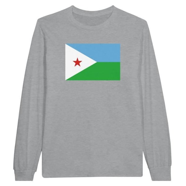 Djibouti Flag pitkähihainen T-paita harmaa Grå XL