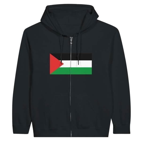 Hættebluse - PIXELFORMA - Palæstina Flag - Sort - Polyester-Bomuld - Lange ærmer Svart jag