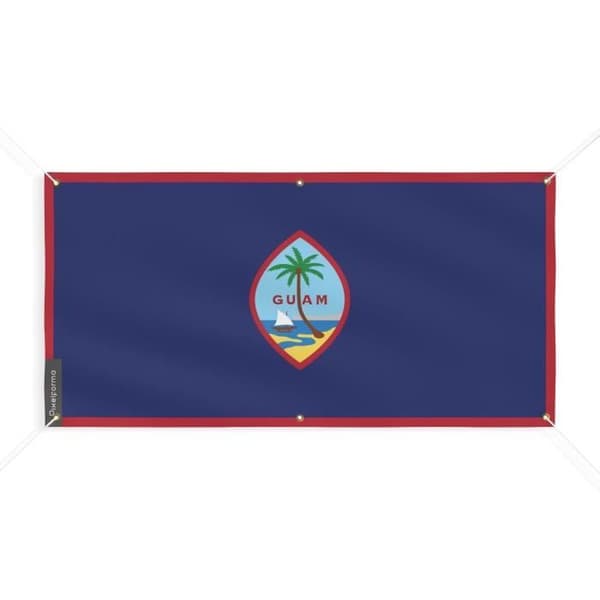 Banner - PIXELFORMA - Guam Flag - 6 Eyelets - 80x160cm - Durable Polyester