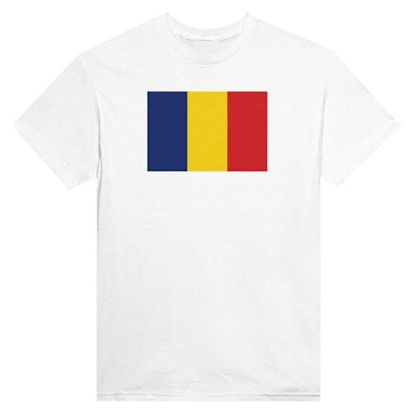 Rumænien Flag T-shirt i hvid farve Vit jag