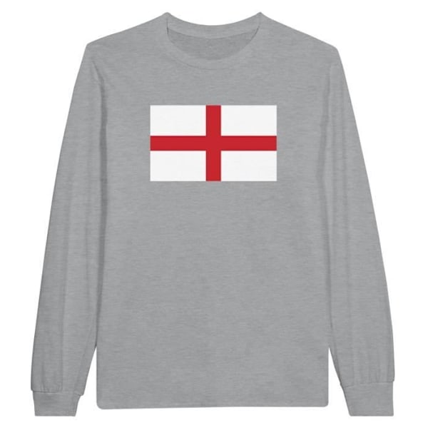 England Flag langærmet T-shirt i grå Grå XL